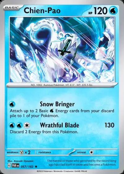 Chien-Pao 57/182 Paradox Rift Pokemon card