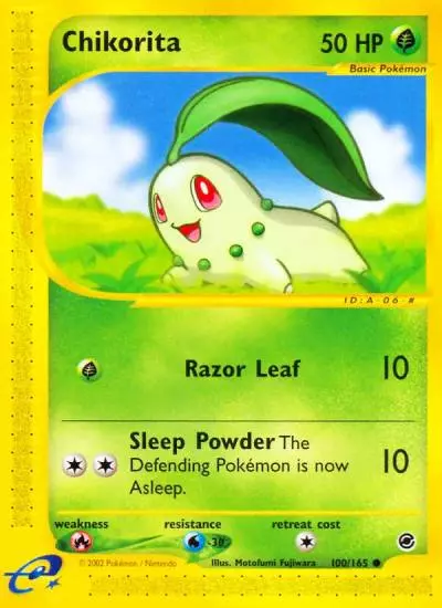 Chikorita 100/165 Expedition Base Set Pokemon card
