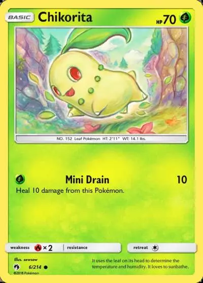 Chikorita 6/214 Lost Thunder Pokemon card