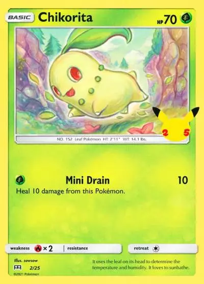 Chikorita 2/25 McDonald's Collection 2021 Pokemon card