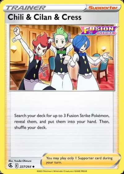 Chili & Cilan & Cress 227/264 Fusion Strike Pokemon card