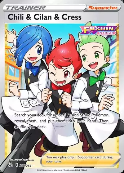 Chili & Cilan & Cress 258/264 Fusion Strike Pokemon card
