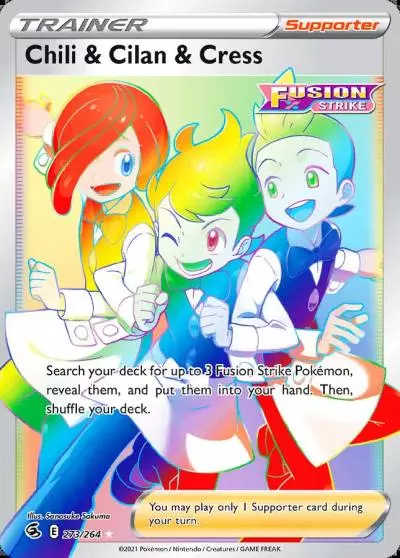 Chili & Cilan & Cress 273/264 Fusion Strike Pokemon card