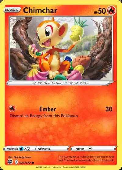 Chimchar 24/172 Brilliant Stars Pokemon card