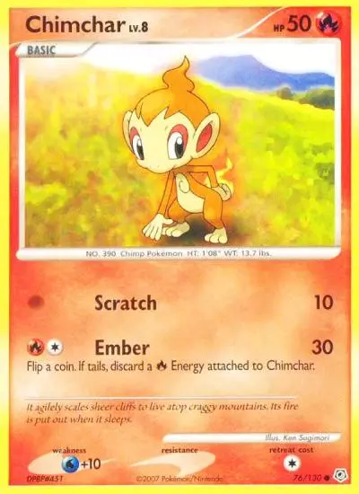 Chimchar 76/130 Diamond & Pearl Pokemon card