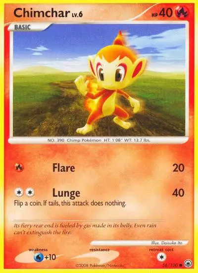 Chimchar 56/100 Majestic Dawn Pokemon card