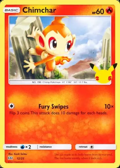 Chimchar 12/25 McDonald's Collection 2021 Pokemon card