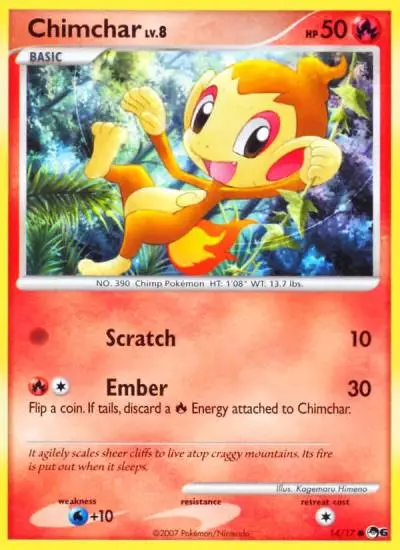 Chimchar 14/17 POP Series 6 Pokemon card