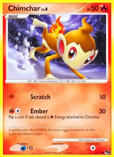Chimchar 12/17 POP Series 8 Pokemon card