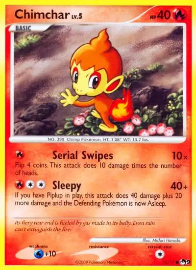 Chimchar 13/17 POP Series 9 Pokemon card