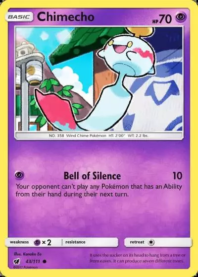 Chimecho 43/111 Crimson Invasion Pokemon card