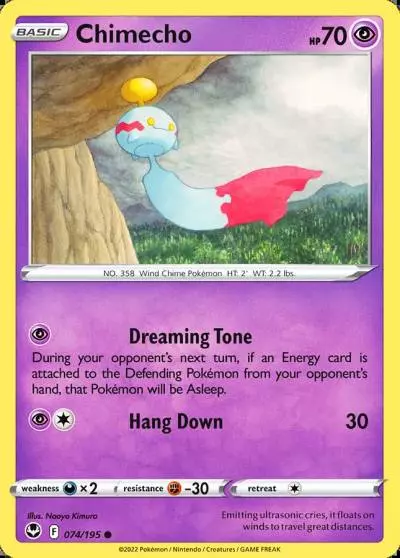 Chimecho 74/195 Silver Tempest Pokemon card