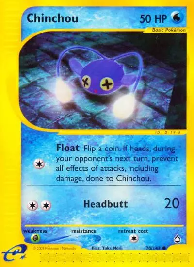 Chinchou 70/147 Aquapolis Pokemon card
