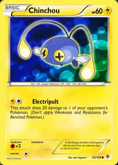 Chinchou 55/149 Boundaries Crossed Pokemon card