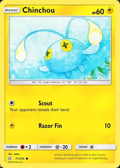 Chinchou 71/236 Cosmic Eclipse Pokemon card