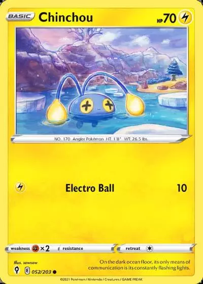 Chinchou 52/203 Evolving Skies Pokemon card