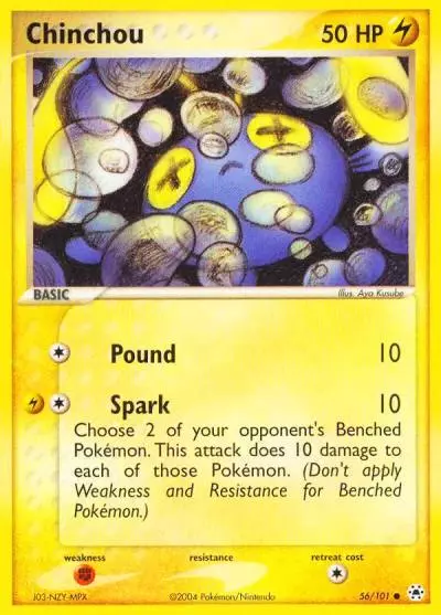 Chinchou 56/101 Hidden Legends Pokemon card