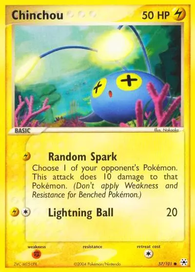 Chinchou 57/101 Hidden Legends Pokemon card