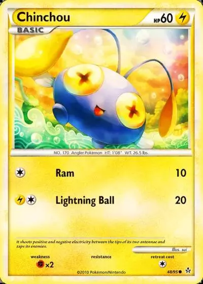 Chinchou 48/95 HS—Unleashed Pokemon card
