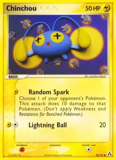 Chinchou 50/92 Legend Maker Pokemon card
