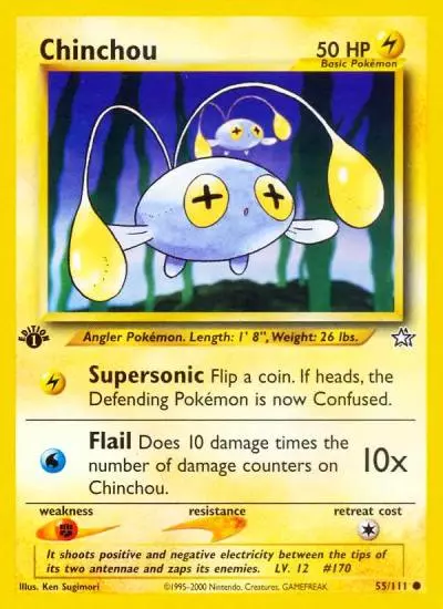 Chinchou 55/111 Neo Genesis Pokemon card