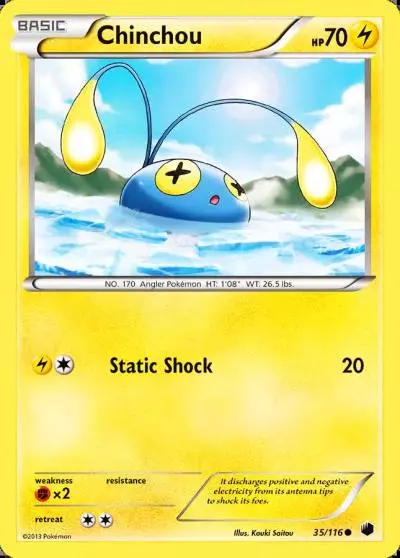 Chinchou 35/116 Plasma Freeze Pokemon card