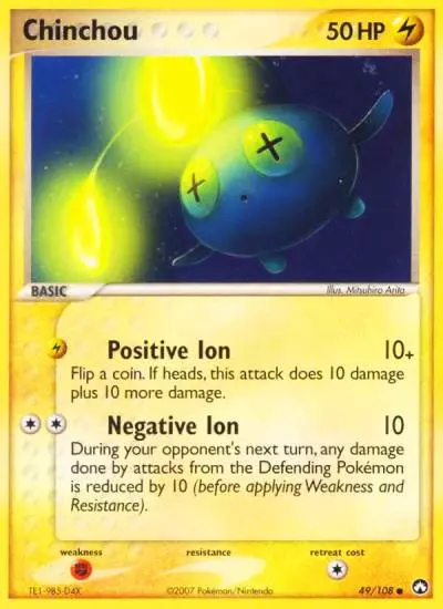 Chinchou 49/108 Power Keepers Pokemon card
