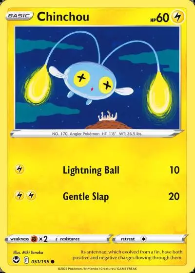 Chinchou 51/195 Silver Tempest Pokemon card
