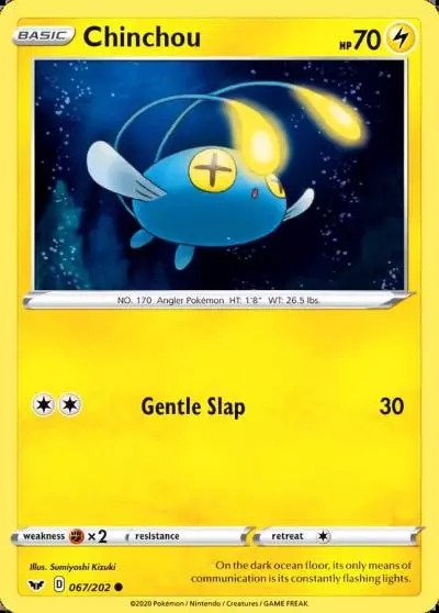 Chinchou 67/202 Sword & Shield Pokemon card