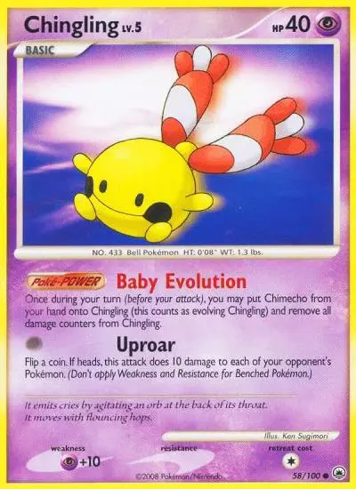 Chingling 58/100 Majestic Dawn Pokemon card