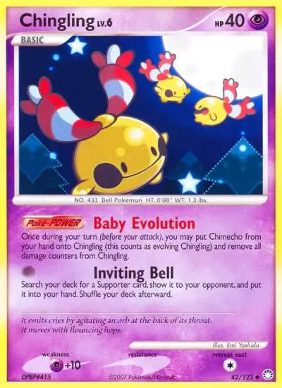 Chingling 42/123 Mysterious Treasures Pokemon card