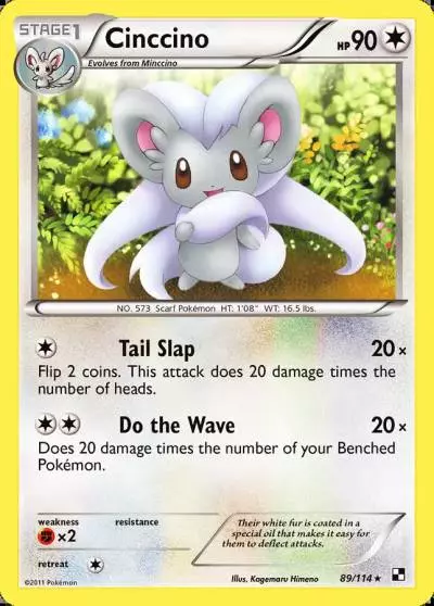 Cinccino 89/114 Black & White Pokemon card