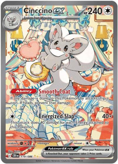 Cinccino ex 119/86 Chaos Rising Pokemon card