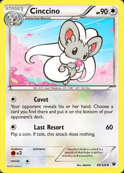 Cinccino 88/124 Fates Collide Pokemon card