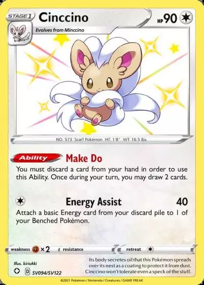 Cinccino SV094/122 Shining Fates Shiny Vault Pokemon card