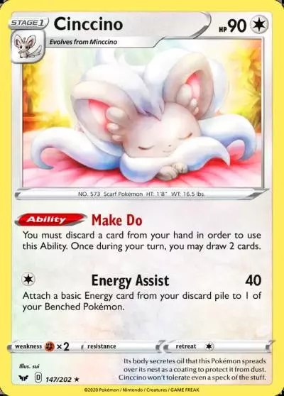 Cinccino 147/202 Sword & Shield Pokemon card