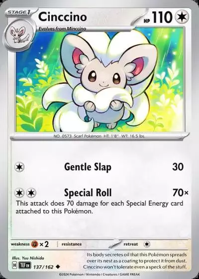 Cinccino 137/162 Temporal Forces Pokemon card