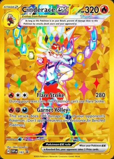 Cinderace ex 163/165 Scarlet & Violet Black Star Promos Pokemon card