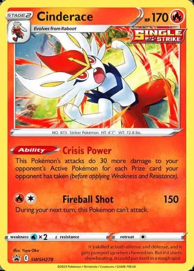 Cinderace SWSH278/307 SWSH Black Star Promos Pokemon card