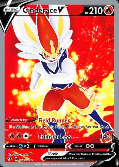 Cinderace V 178/192 Rebel Clash Pokemon card