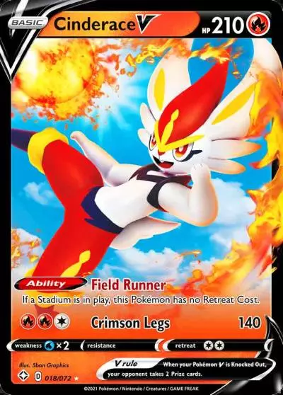 Cinderace V 18/72 Shining Fates Pokemon card