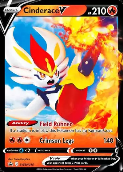 Cinderace V SWSH015/307 SWSH Black Star Promos Pokemon card
