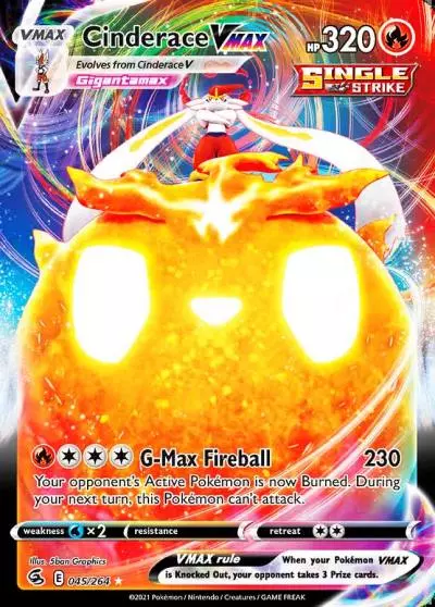 Cinderace VMAX 45/264 Fusion Strike Pokemon card