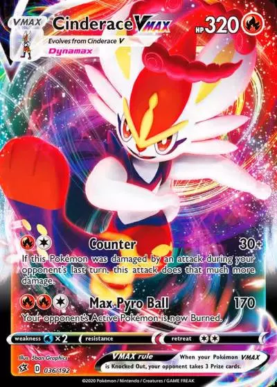 Cinderace VMAX 36/192 Rebel Clash Pokemon card