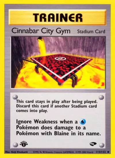 Cinnabar City Gym 113/132 Gym Challenge Pokemon card