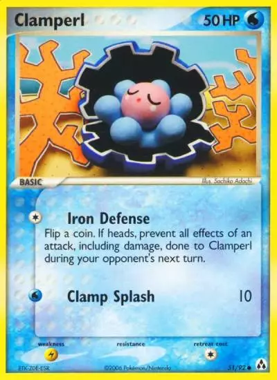 Clamperl 51/92 Legend Maker Pokemon card