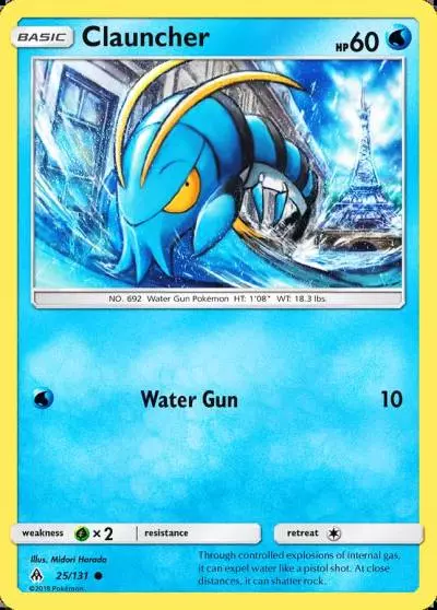Clauncher 25/131 Forbidden Light Pokemon card