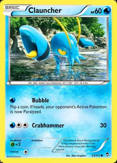 Clauncher 23/111 Furious Fists Pokemon card