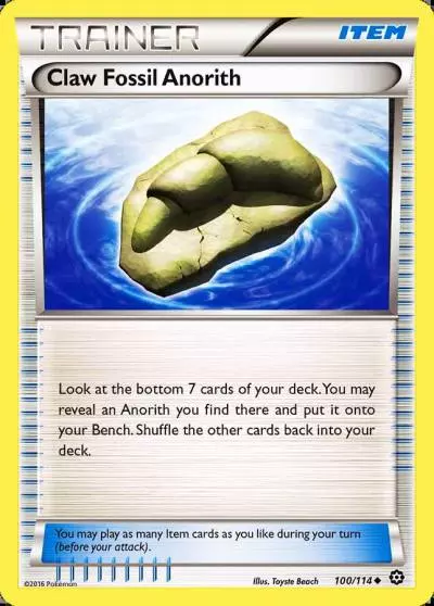 Claw Fossil Anorith 100/114 Steam Siege Pokemon card