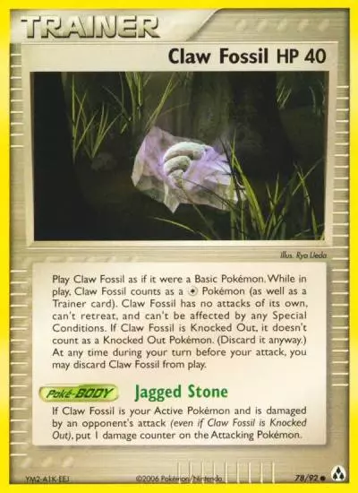 Claw Fossil 78/92 Legend Maker Pokemon card